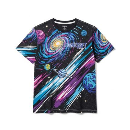 Velova 'Cosmic Drift' Graphic Tee - 100% Cotton Streetwear T-Shirt